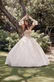 Juliet Off-The-Shoulder Embroidery 3D Flowers Applique Quinceanera Ball Gown Juliet