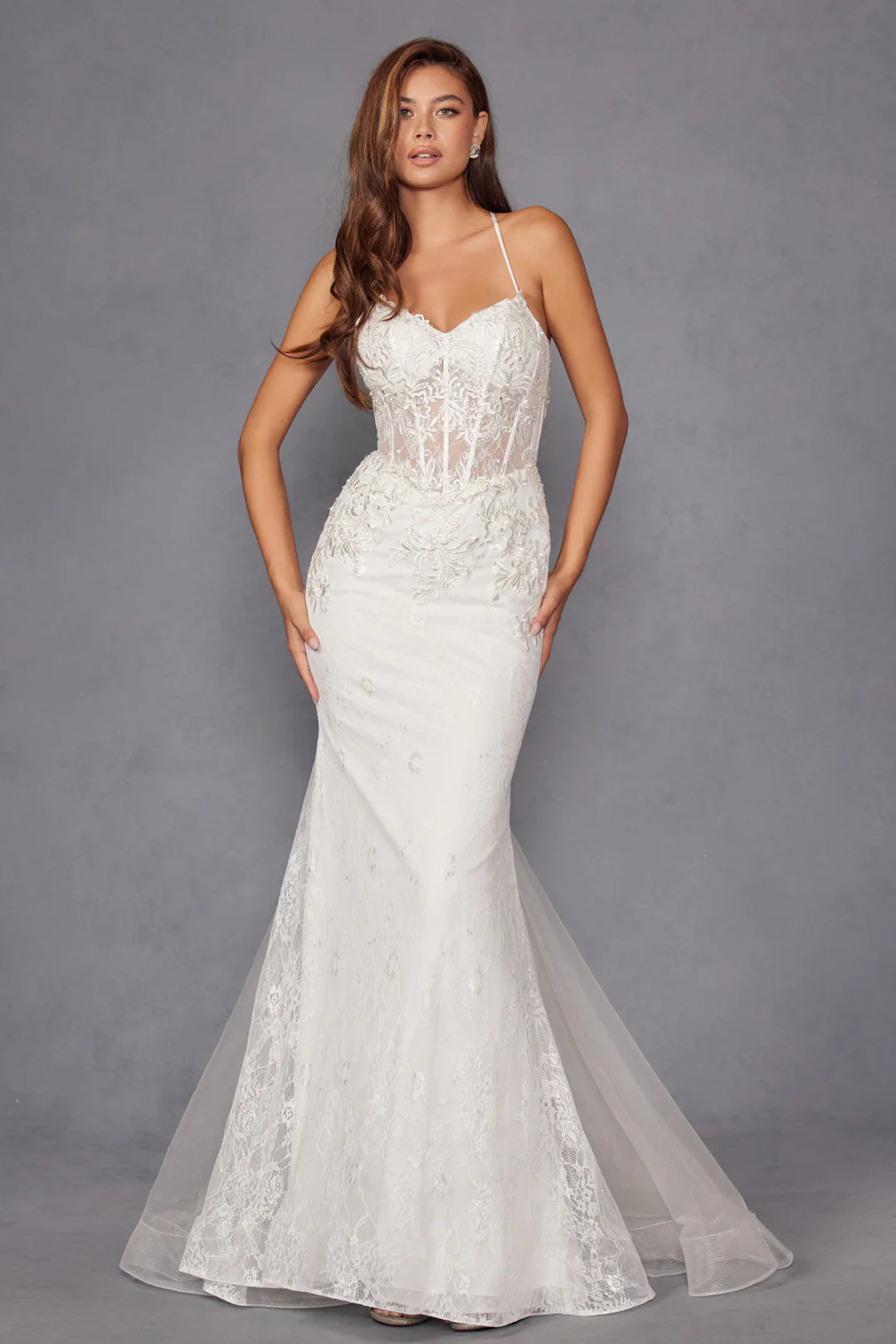 Juliet Elegant Lace Sleeveless Mermaid Bridal Gown JT2481UW - Rosa Apparel