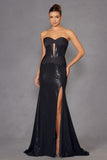 Juliet Strapless Elegant Sweetheart Neckline Luxurious Metallic Fabric Gown - JT2578H Juliet