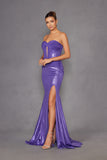 Juliet Strapless Elegant Sweetheart Neckline Luxurious Metallic Fabric Gown - JT2578H Juliet