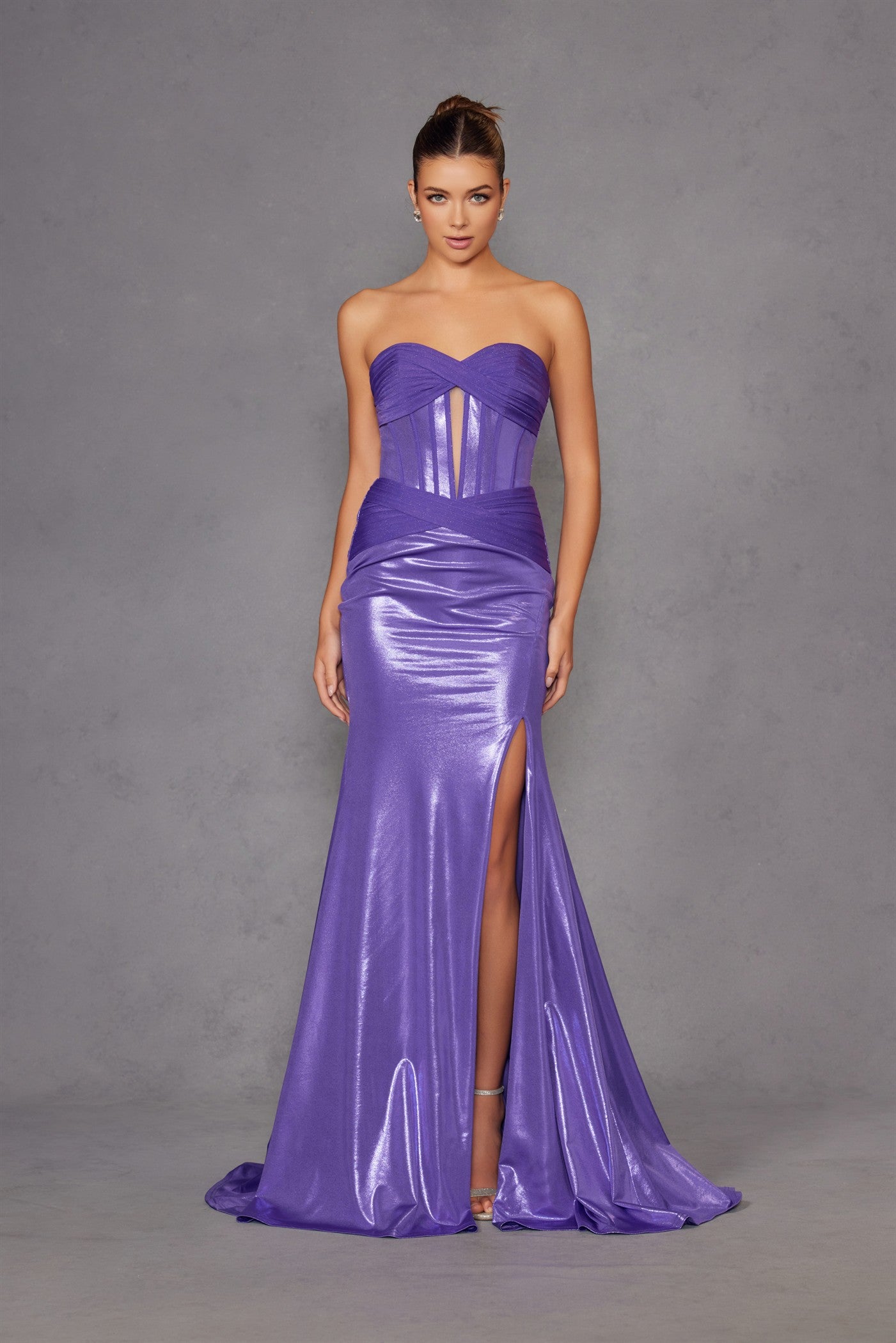 Juliet Strapless Elegant Sweetheart Neckline Luxurious Metallic Fabric Gown - JT2578H Juliet