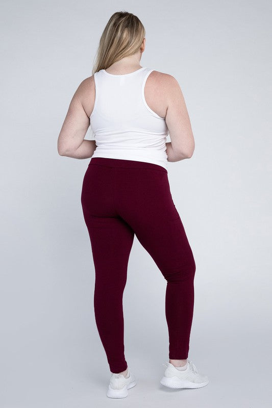 Plus Everyday Leggings with Pockets Ambiance Apparel