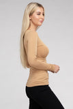 Essential V-Neck Long Sleeve T-Shirt Ambiance Apparel