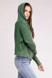 Acid Wash Cotton Waffle Hooded Zip-Up Jacket ZENANA