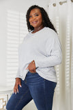 Double Take Seam Detail Round Neck Long Sleeve Top Trendsi