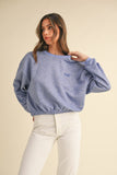 Mable Round Neck Letter Embroidery Crop Sweatshirt Trendsi