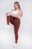 Plus Mineral Washed Wide Waistband Yoga Leggings ZENANA