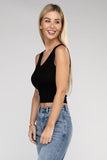 Zenana Casual Ribbed Scoop Neck Cropped Sleeveless Top ZENANA