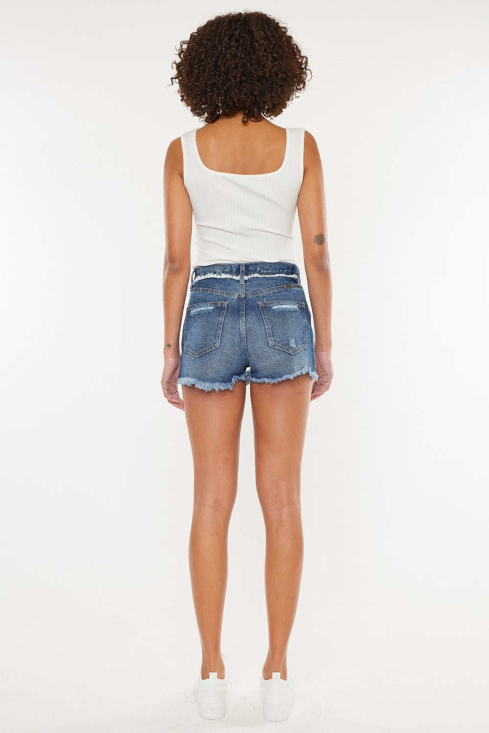 Kan Can USA Distressed Button Fly Denim Shorts Style #:KC7942D Kan Can USA