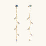 1.38 Carat Moissanite 925 Sterling Silver Leaf Earrings - Rosa Apparel