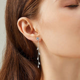 1.38 Carat Moissanite 925 Sterling Silver Leaf Earrings - Rosa Apparel