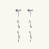 1.38 Carat Moissanite 925 Sterling Silver Leaf Earrings - Rosa Apparel