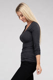 Essential V-Neck Long Sleeve T-Shirt Ambiance Apparel