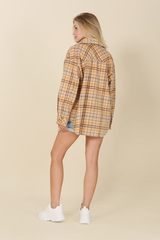 Plaid shacket with pockets Lilou