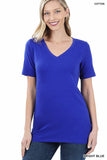 Zenana Casual Cotton V-Neck Short Sleeve T-Shirts ZENANA