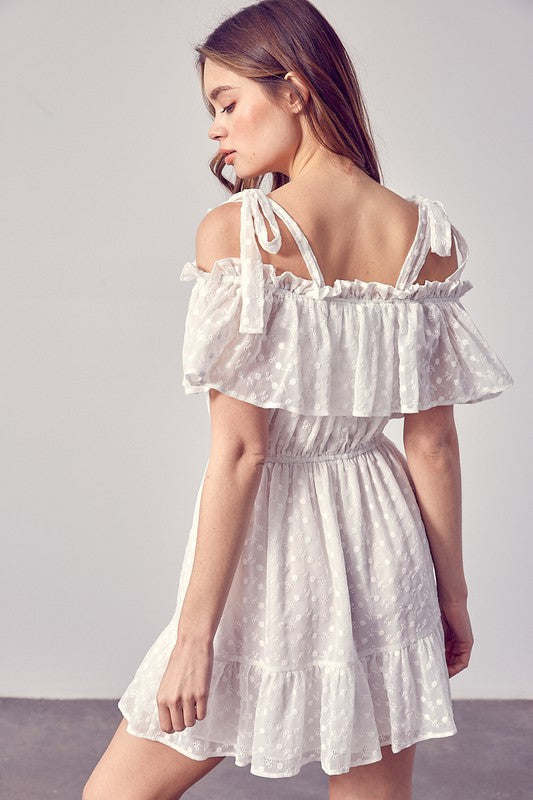 Cold Shoulder Ruffle Dress - Rosa Apparel