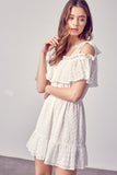 Cold Shoulder Ruffle Dress - Rosa Apparel