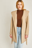 JQ Fleece Belted Hoodie Coat Love Tree