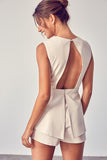 Deep V-Neck Open Back Romper Do + Be Collection