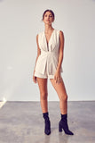 Deep V-Neck Open Back Romper Do + Be Collection