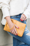 Aili's Corner Soft Vegan PU Leather Wristlet Mini Clutch Aili's Corner