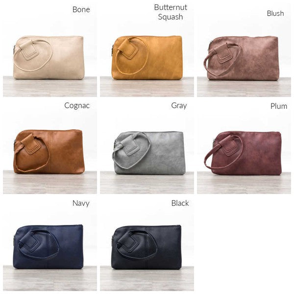 Aili's Corner Soft Vegan PU Leather Wristlet Mini Clutch Aili's Corner