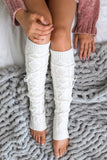 Cable Knit Long Tie Leg Warmer Aili's Corner