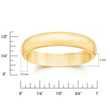 14K Solid Gold 4mm Unisex Wedding Ring - Rosa Apparel