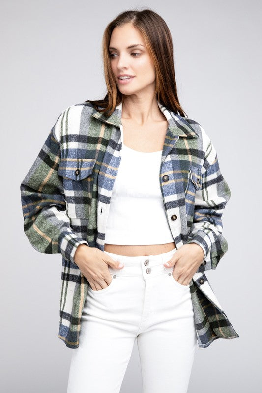 Textured Shirts With Big Checkered Point BiBi