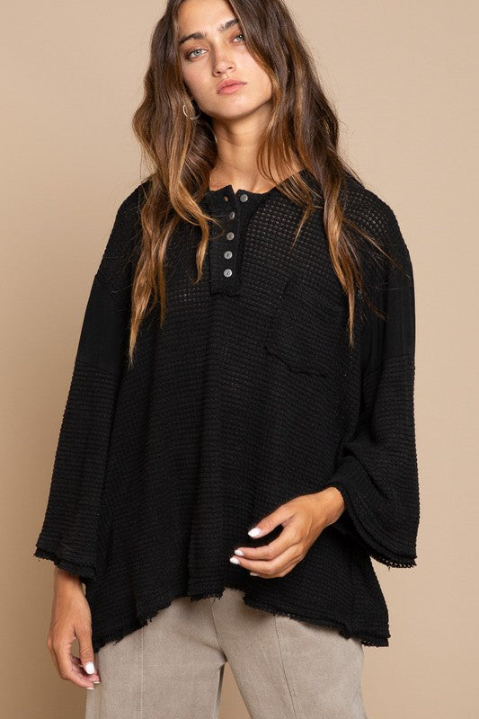 Bell Sleeve Oversized Fit Sweater Top POL