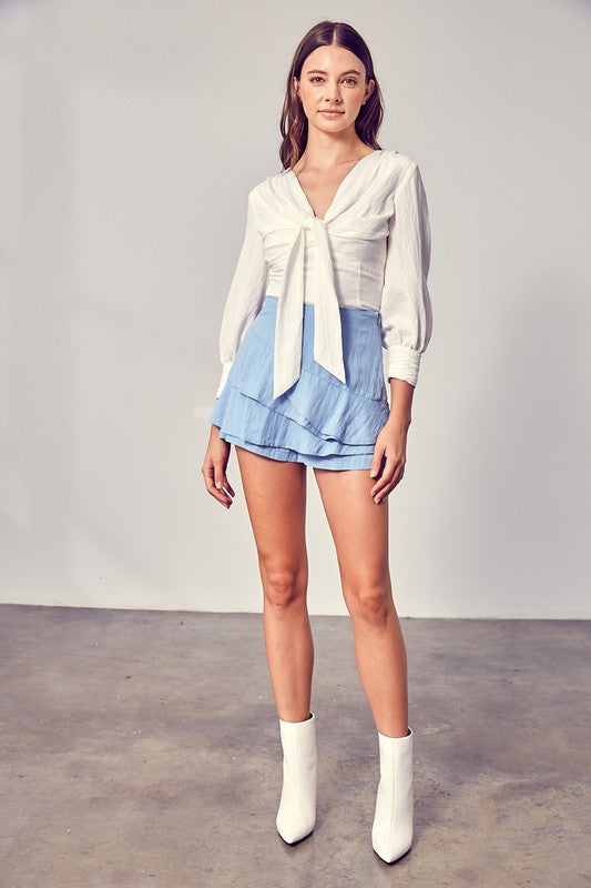 Front Tie Long Sleeve Top Do + Be Collection