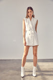 Do + Be Casual Blazer Button Lapel Sleeveless Romper Do + Be Collection