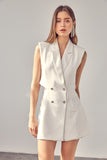 Do + Be Casual Blazer Button Lapel Sleeveless Romper Do + Be Collection