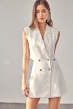 Do + Be Casual Blazer Button Lapel Sleeveless Romper Do + Be Collection