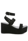 RAG&CO PORTIA LEATHER WEDGE SANDAL - Rosa Apparel