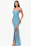 Back lace up mermaid dress with waist shirring LA SCALA