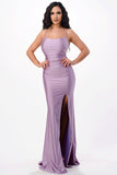 Back lace up mermaid dress with waist shirring LA SCALA