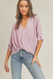 Tab Sleeve Surplice Top Lush Clothing