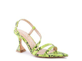 CHERRY TART Snake Print Spool Heel Sandals - Rosa Apparel