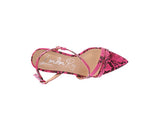 CHERRY TART Snake Print Spool Heel Sandals - Rosa Apparel