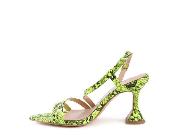 CHERRY TART Snake Print Spool Heel Sandals - Rosa Apparel