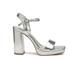 Merengue Metallic Women's High Block Heel Sandals - Rosa Apparel