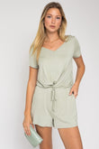 Gilli S/S V-Neck Front Overlap Romper Gilli