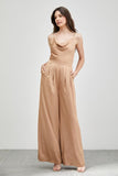 Do + Be Elegant Cowl Neck Trim Detail Wide Leg Sleeveless Jumpsuit Do + Be Collection