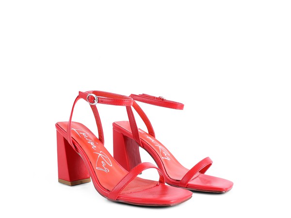 Block Heel Ankle Strap Sandals - Rosa Apparel