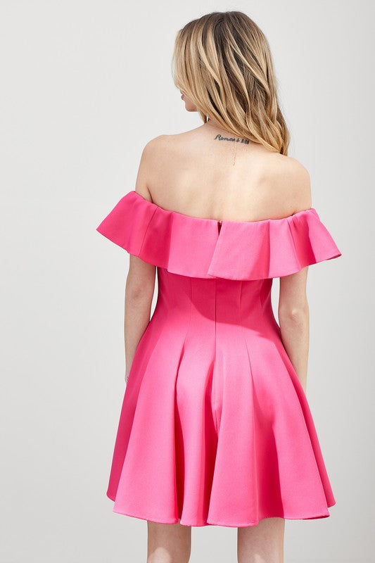 A Line Ruffle Dress - Rosa Apparel