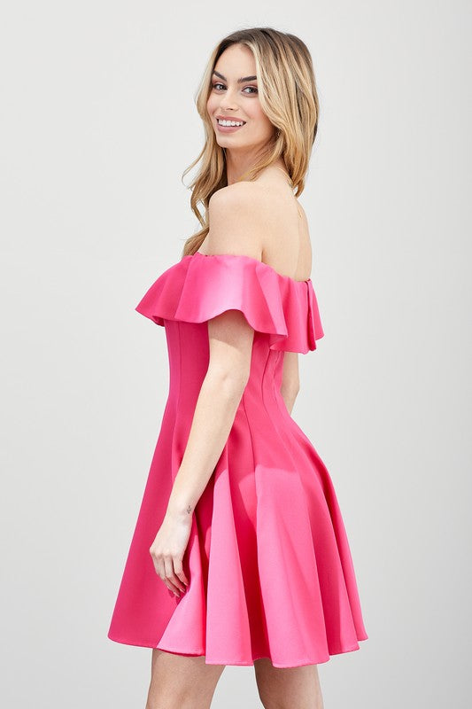 A Line Ruffle Dress - Rosa Apparel