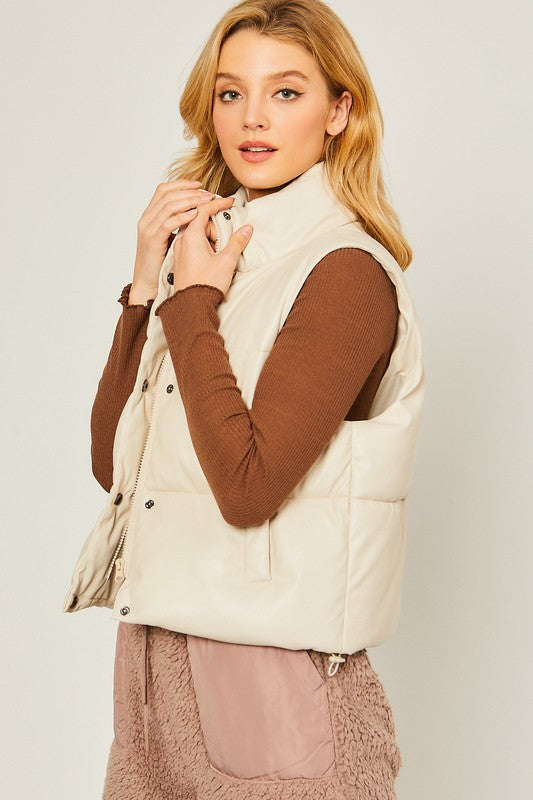 PU Padded Vest Love Tree