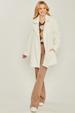 Love Tree Woven Solid Teddy Collar Coat Love Tree