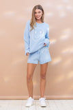 Cozy Soft Top with Shorts Set Blue B